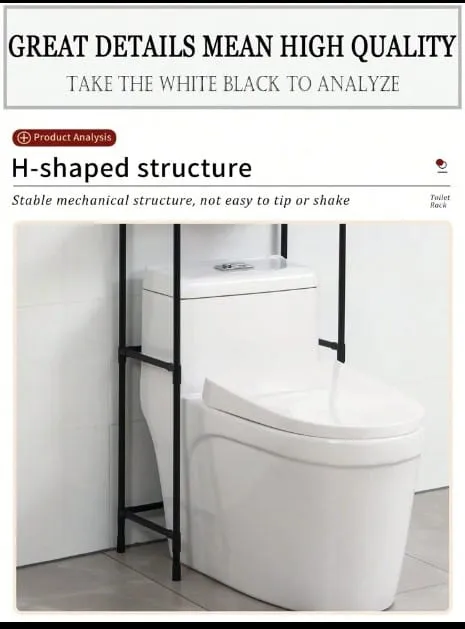 3 Layer Steel Tube Multi-Functional Bathroom Toilet Storage Rack