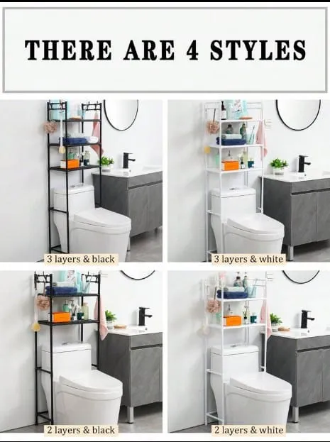 3 Layer Steel Tube Multi-Functional Bathroom Toilet Storage Rack