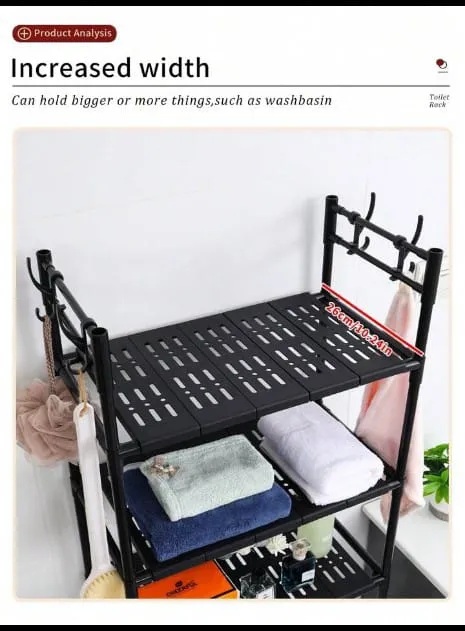 3 Layer Steel Tube Multi-Functional Bathroom Toilet Storage Rack