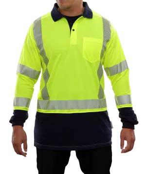 316CTLN Hi-Vis Two-Tone Long Sleeve Safety Polo Shirt w/Pocket