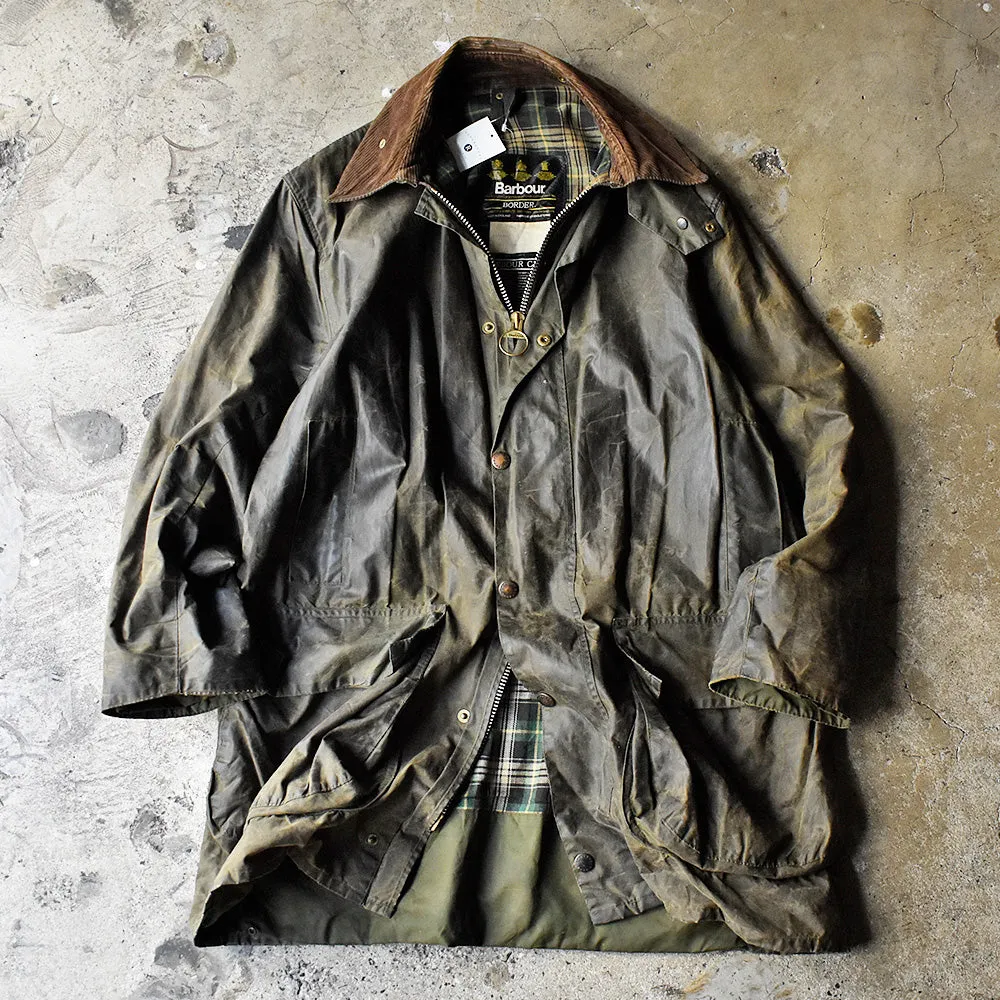 80's Barbour 旧3ワラント “BORDER” オイルドジャケット イングランド製 240209H