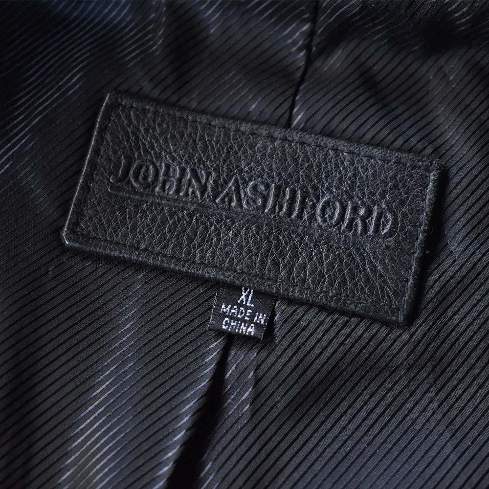 90-00’s JOHN ASHFORD レザージャケット カーコート 240110