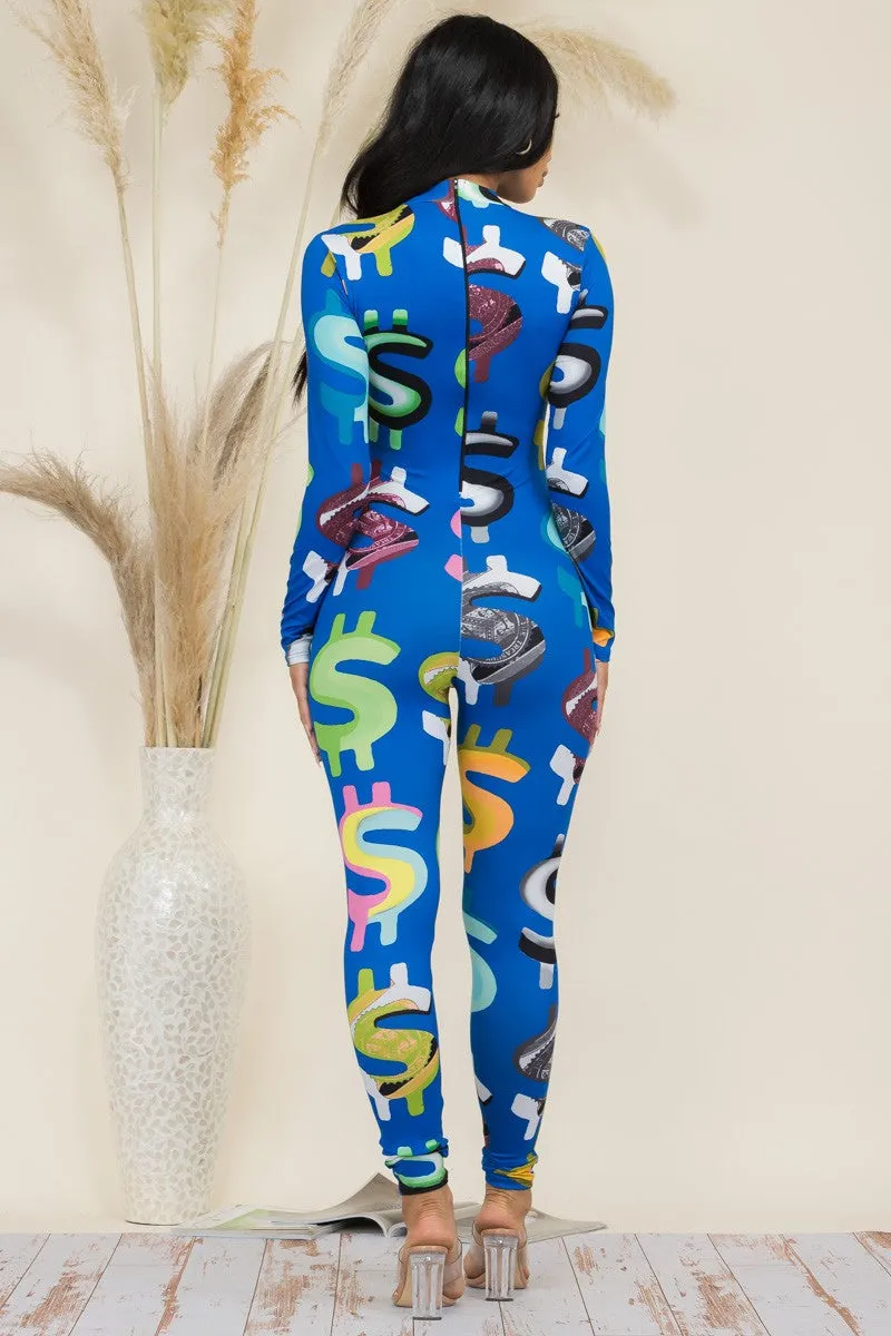 AJ-10909D - LONG SLEEVE JUMPSUIT
