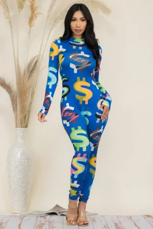 AJ-10909D - LONG SLEEVE JUMPSUIT