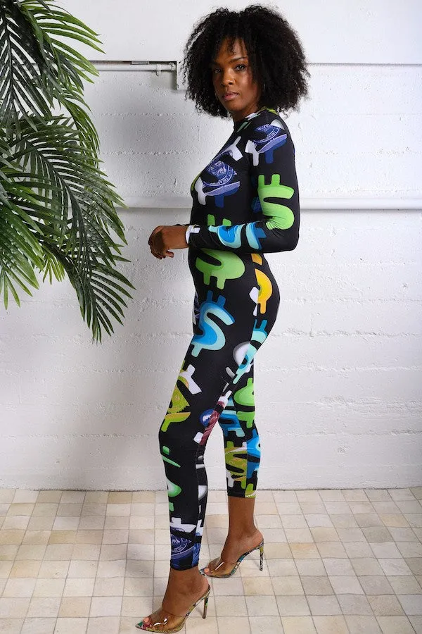 AJ-10909D - LONG SLEEVE JUMPSUIT