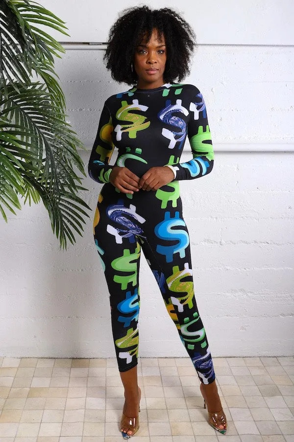 AJ-10909D - LONG SLEEVE JUMPSUIT
