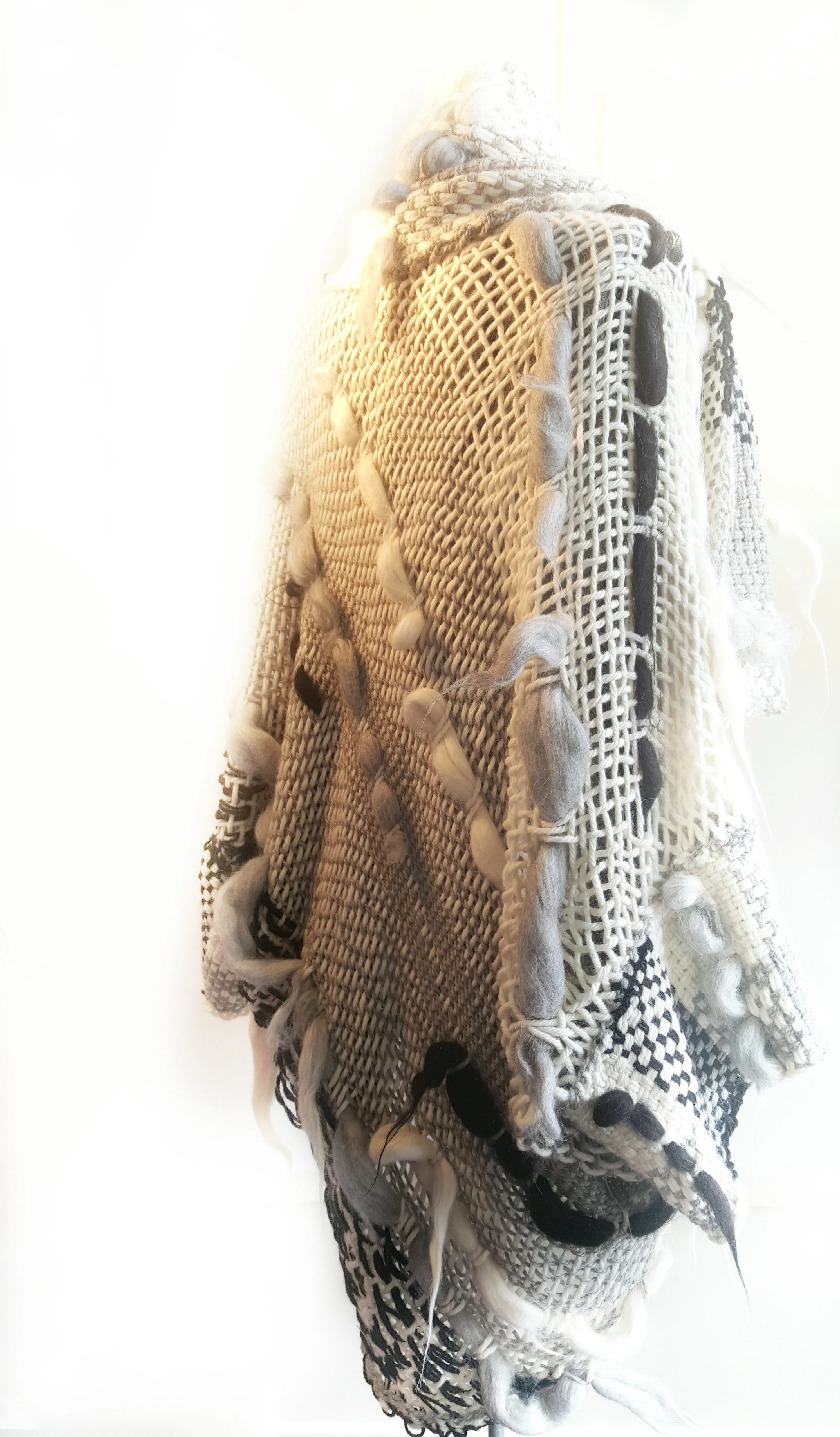 Amano hand Woven kimono coat - BLACK