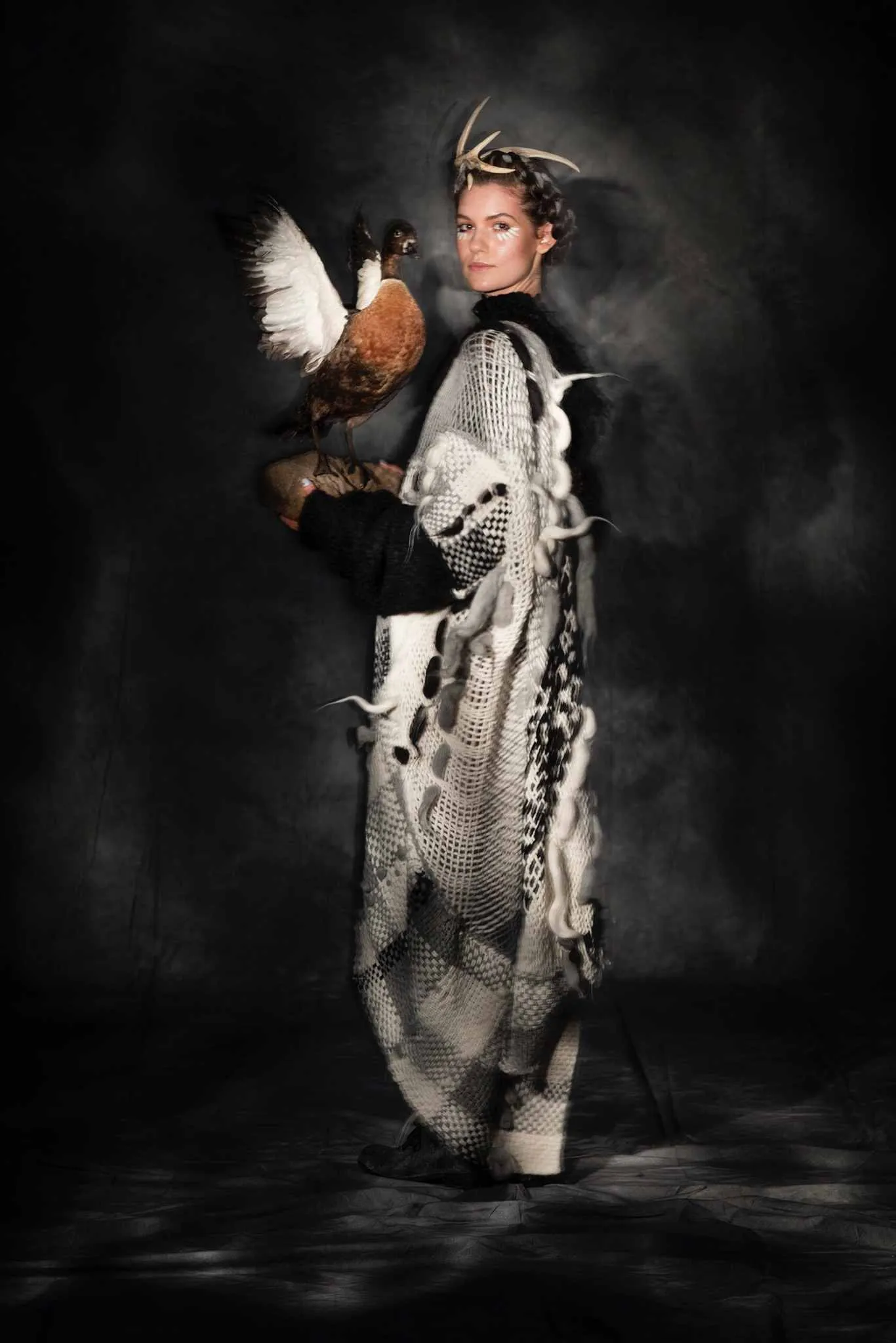 Amano hand Woven kimono coat - BLACK