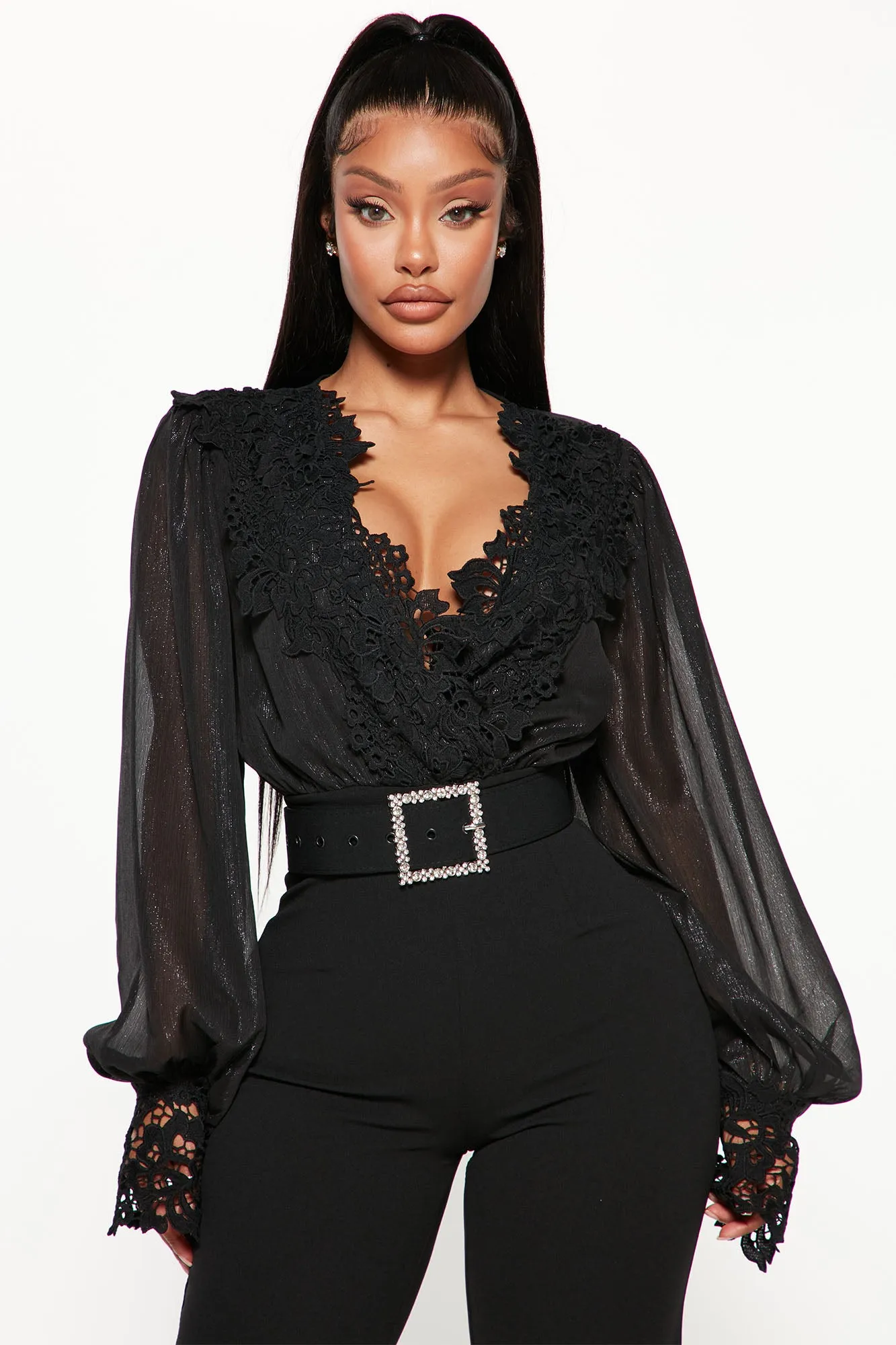 Amelia Belted Jumpsuit - Black