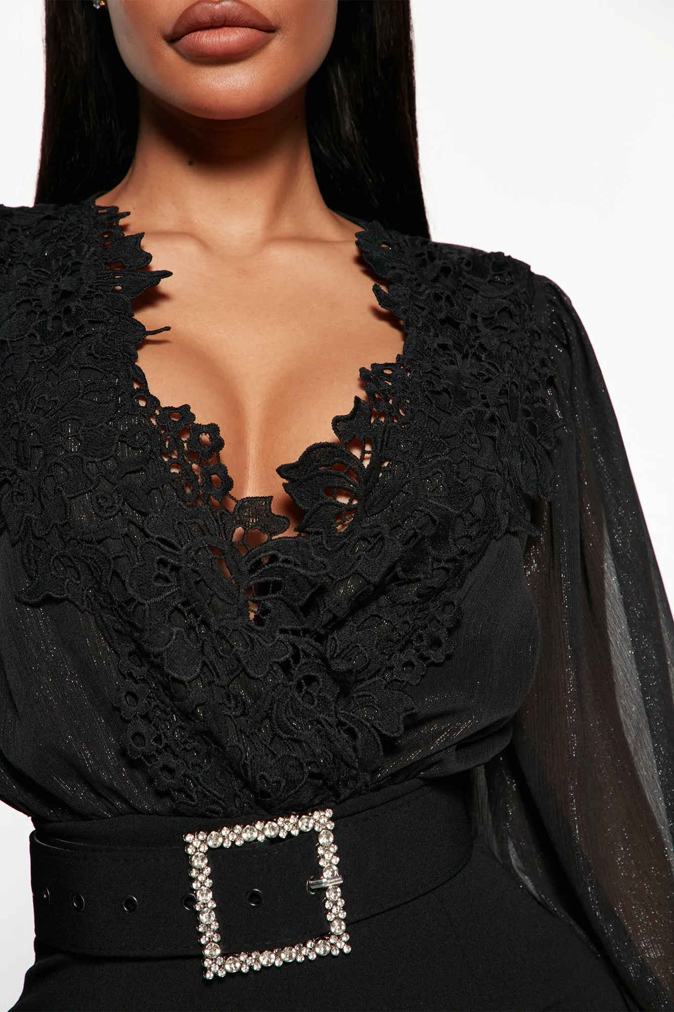 Amelia Belted Jumpsuit - Black