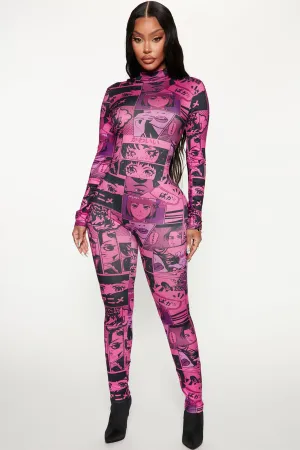Anime It Girl Jumpsuit - Pink
