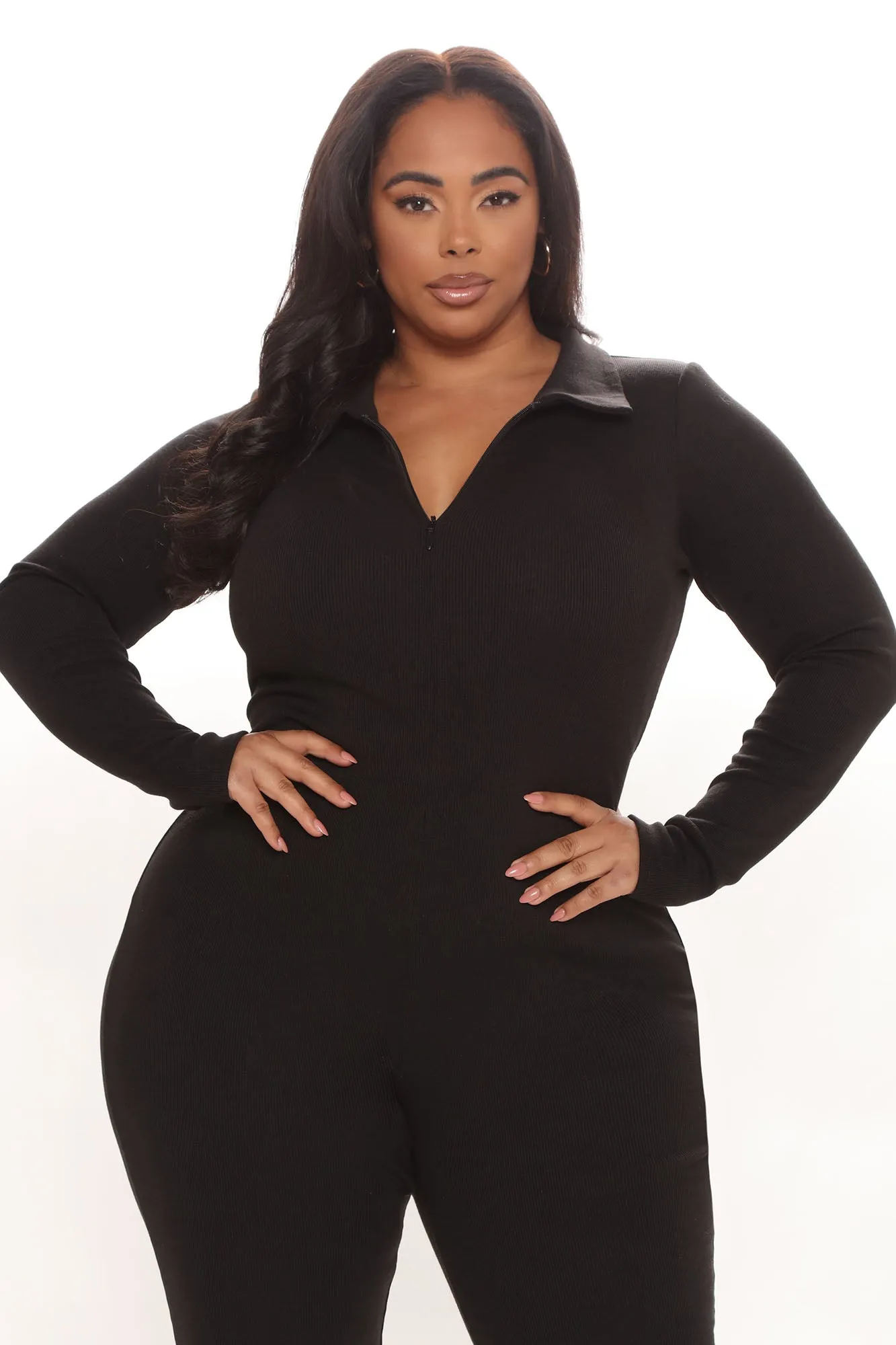 Ashley Rib Jumpsuit - Black