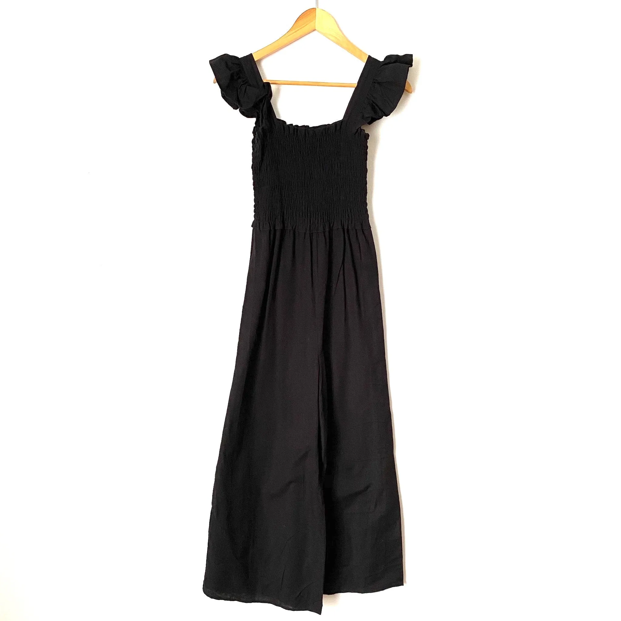 ASOS Black Smocked Top Jumpsuit- Size 0