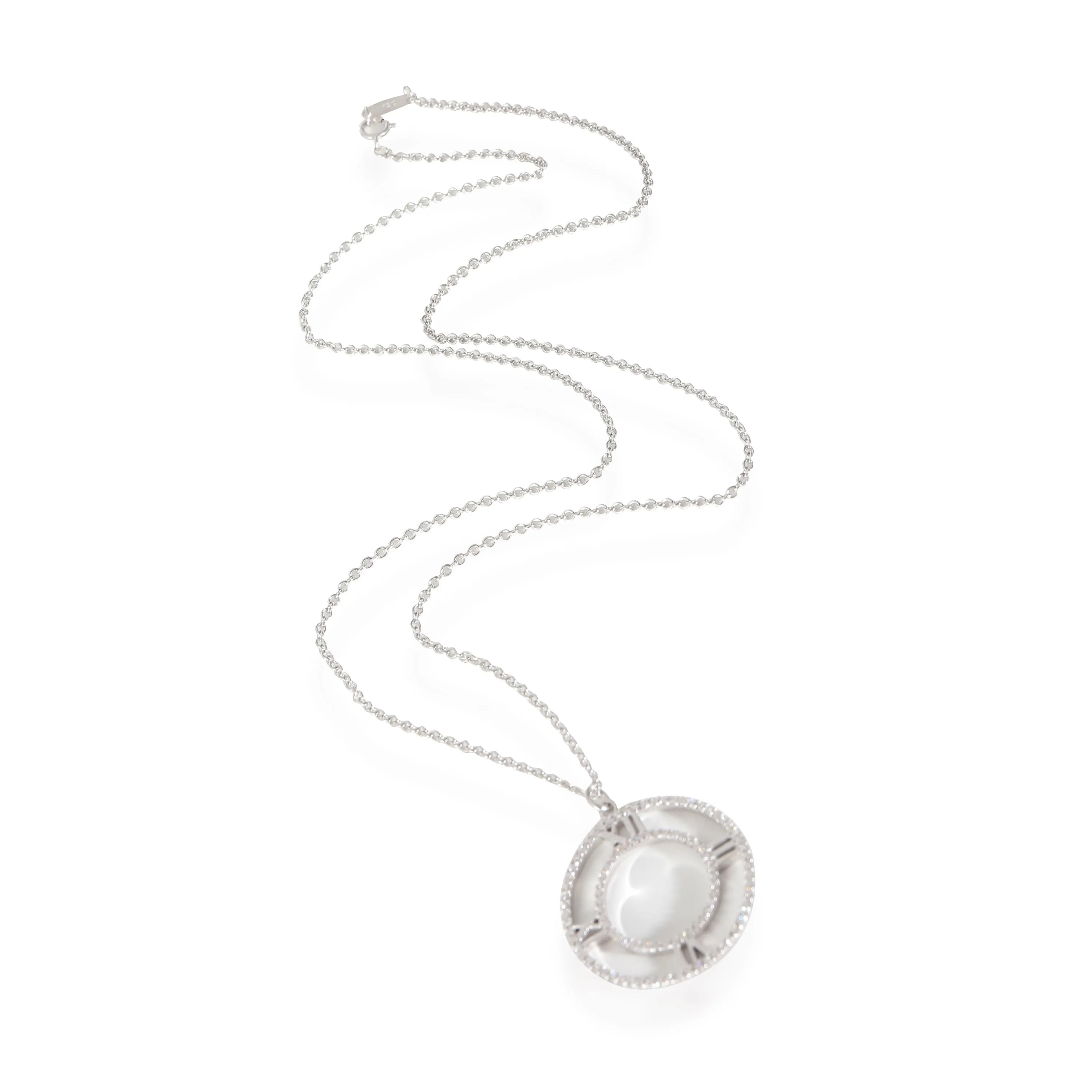 Atlas Diamond Circle Pendant in 18k White Gold 0.25 CTW