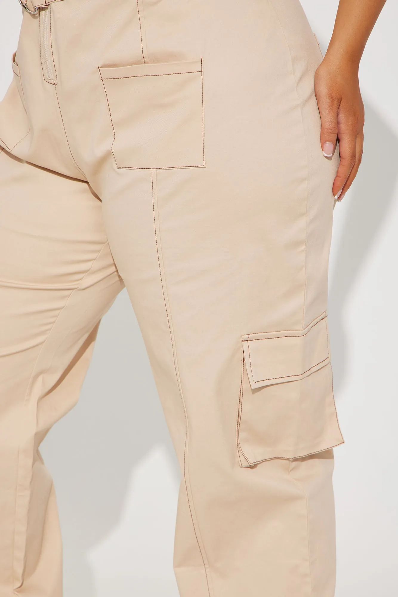 Back At It Cargo Jumpsuit - Khaki