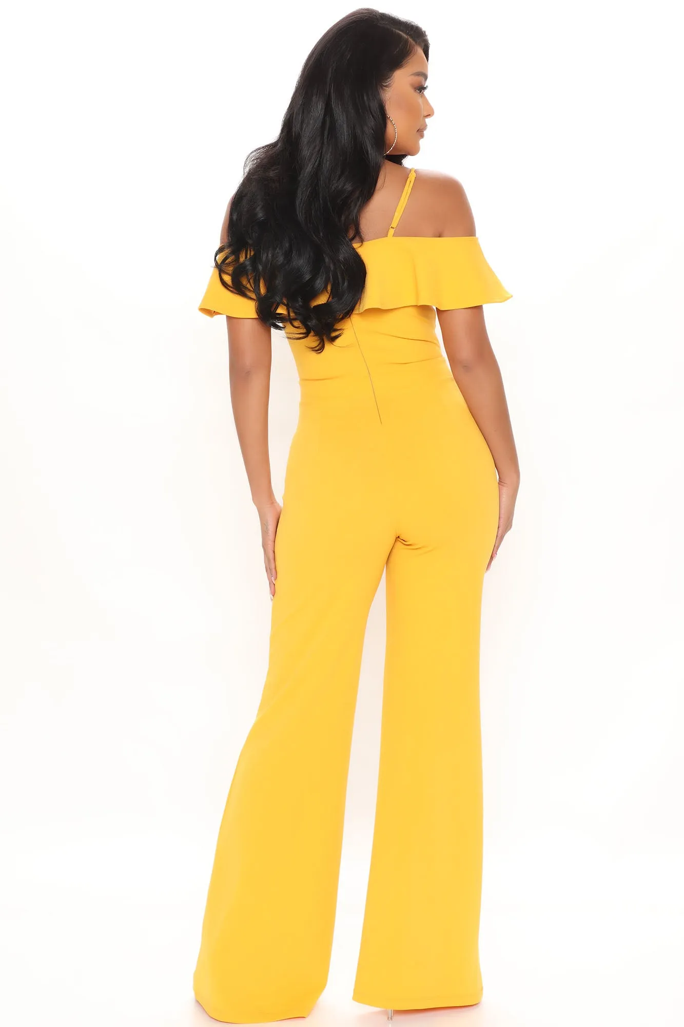 Back In The Groove Jumpsuit - Gold
