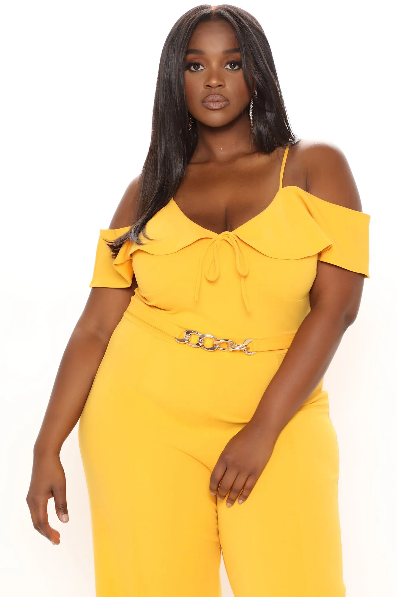 Back In The Groove Jumpsuit - Gold