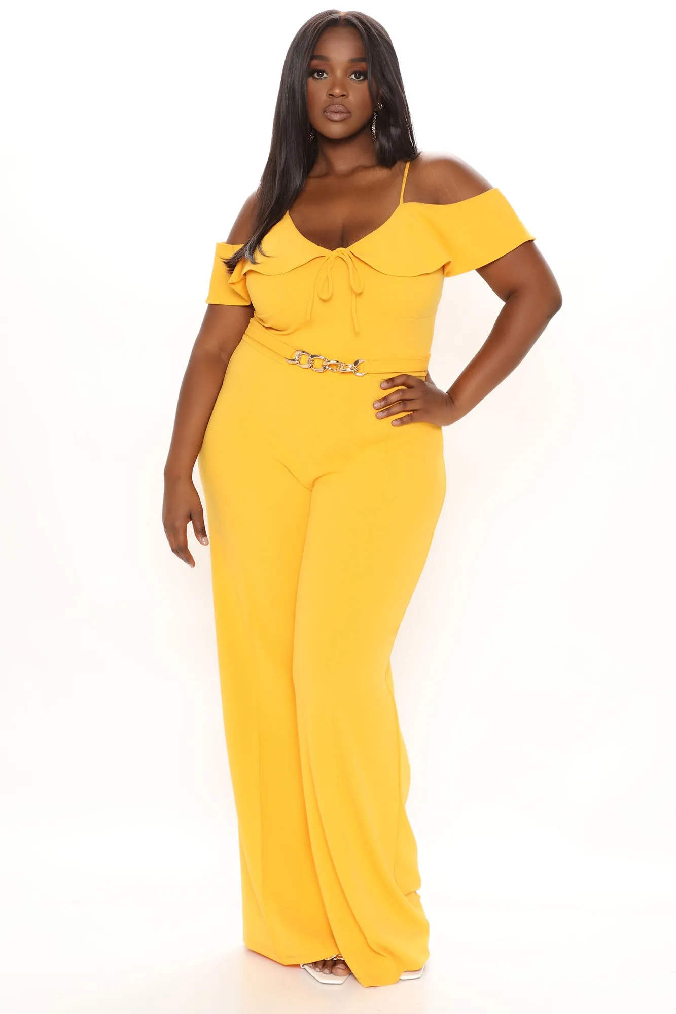 Back In The Groove Jumpsuit - Gold