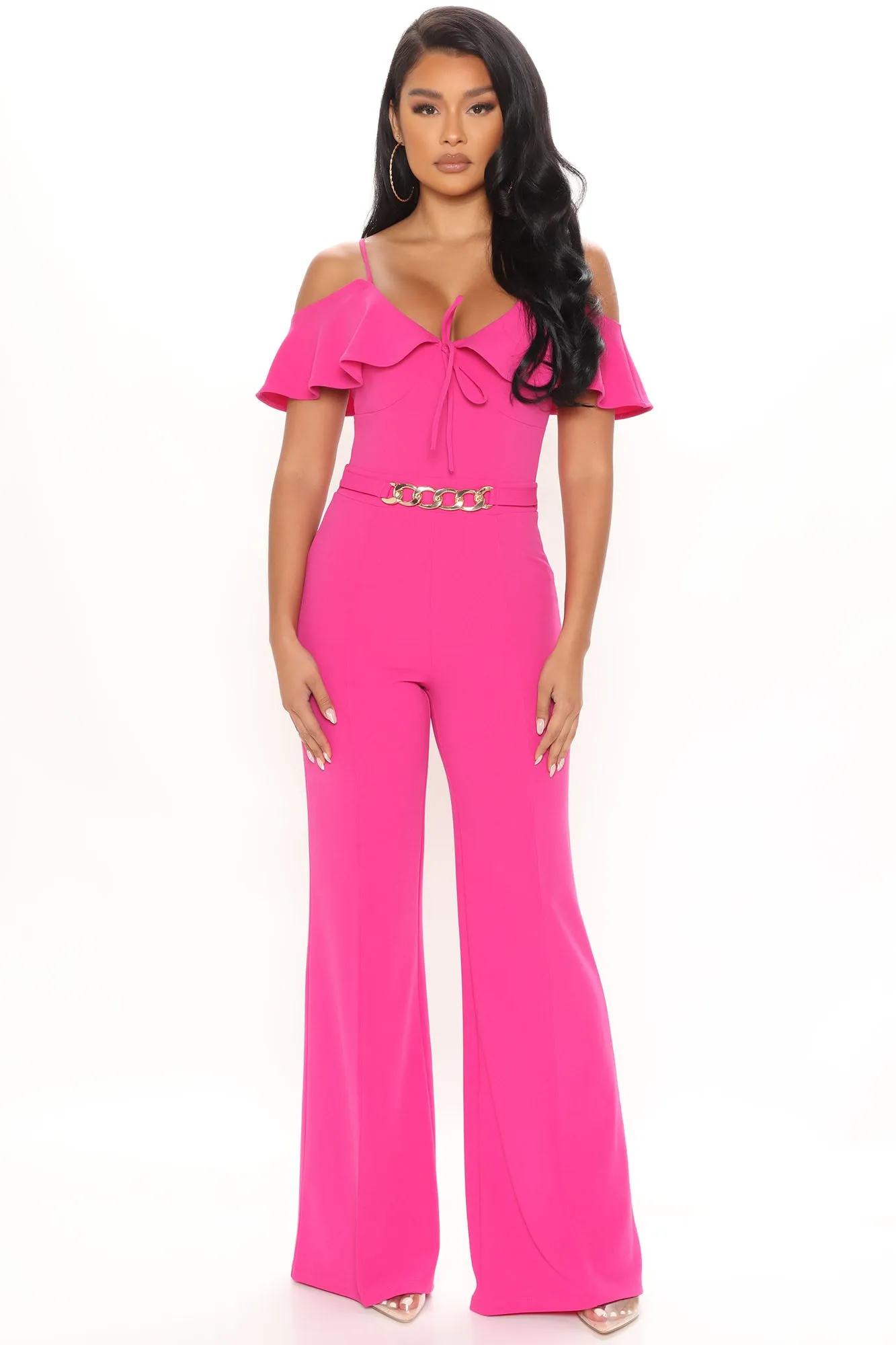 Back In The Groove Jumpsuit - Magenta