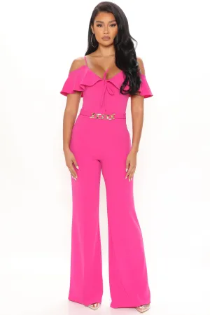 Back In The Groove Jumpsuit - Magenta
