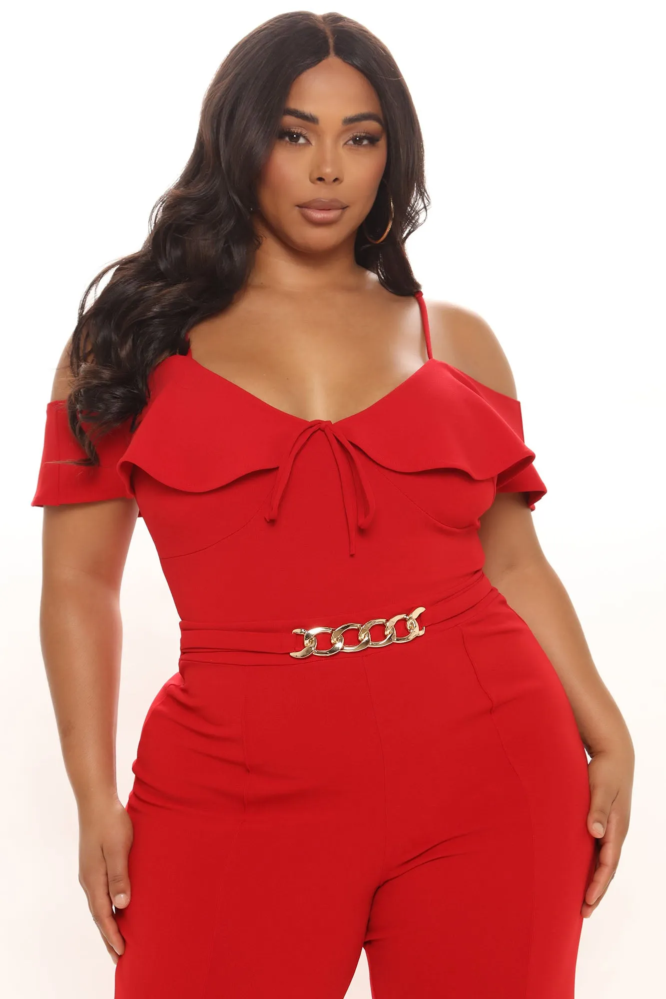 Back In The Groove Jumpsuit - Red