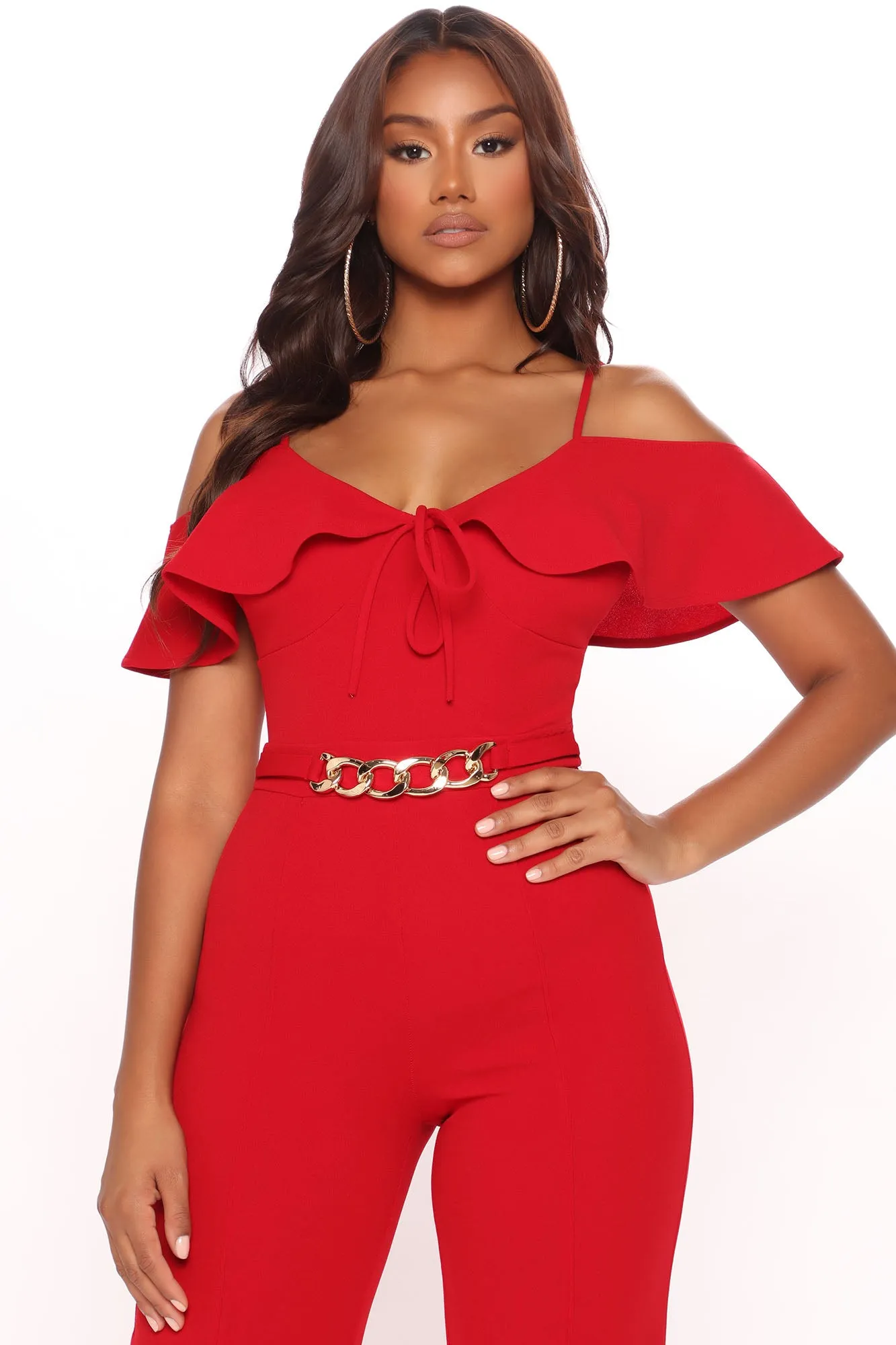 Back In The Groove Jumpsuit - Red