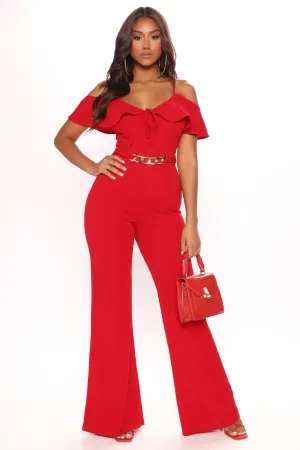Back In The Groove Jumpsuit - Red