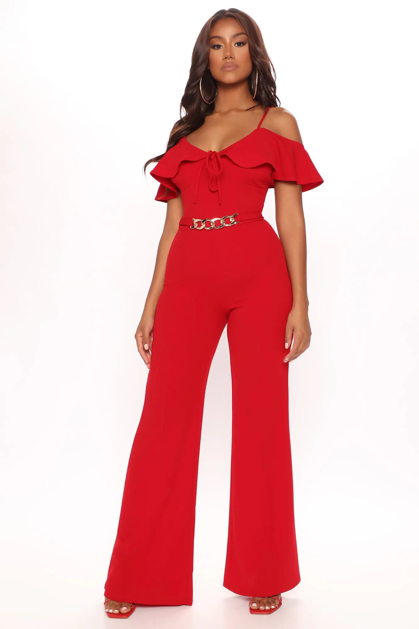 Back In The Groove Jumpsuit - Red