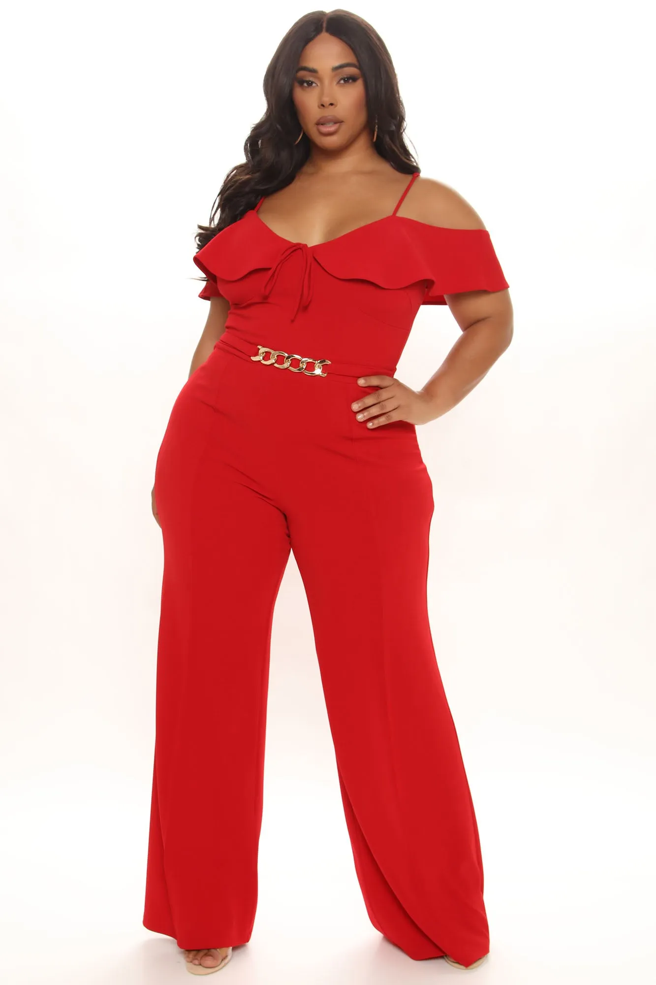 Back In The Groove Jumpsuit - Red