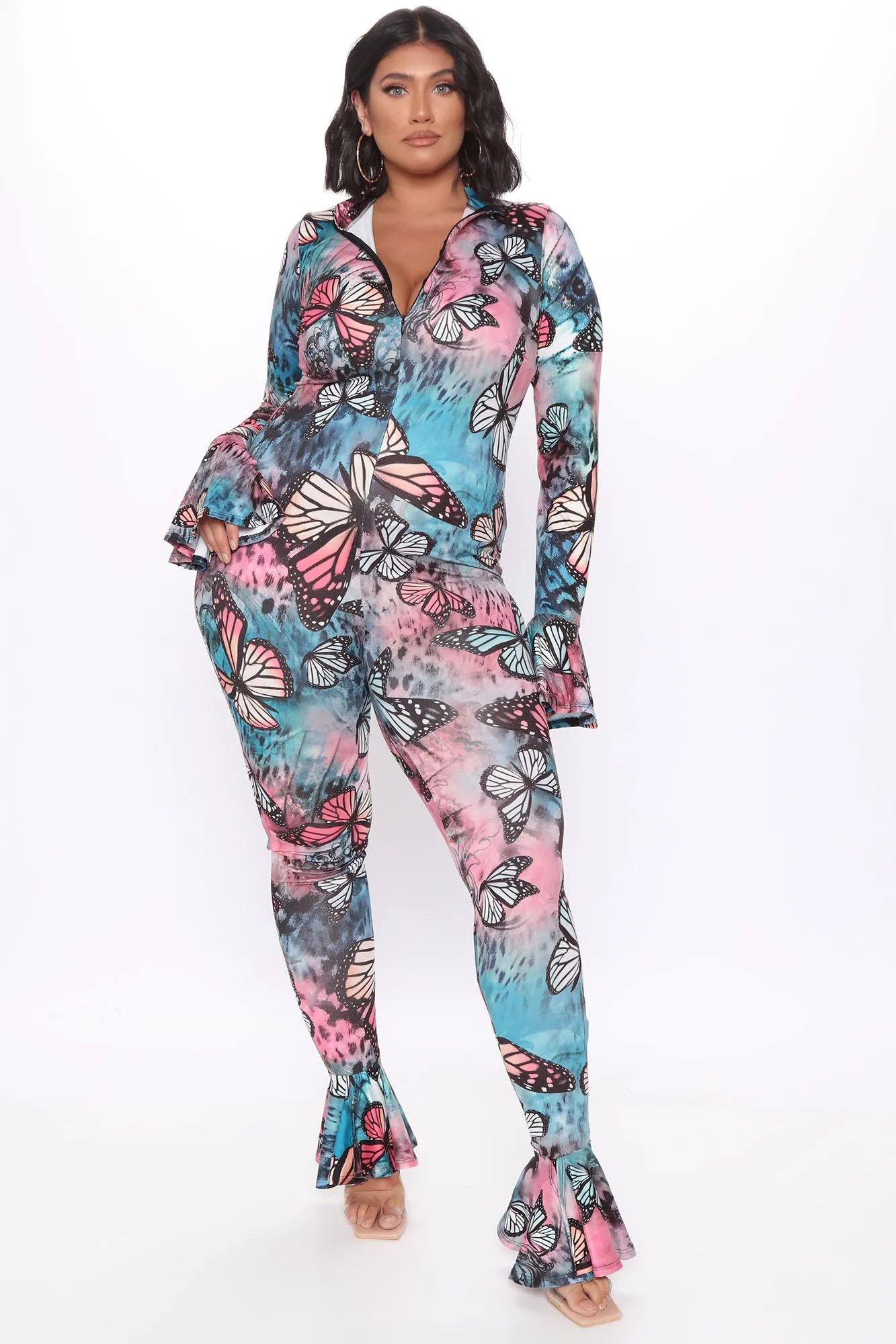 Bad Butterfly Babe Long Sleeve Jumpsuit - Black/combo