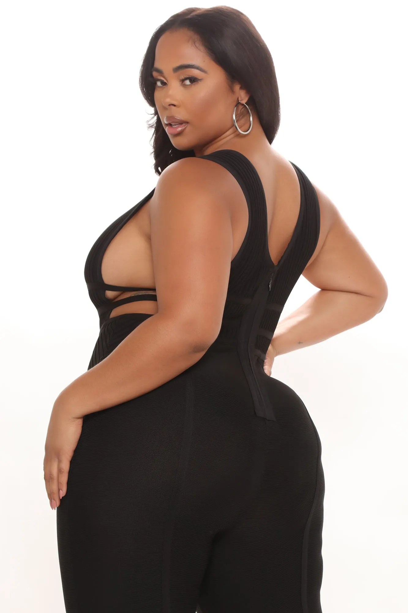 Baddie Bandage Jumpsuit - Black