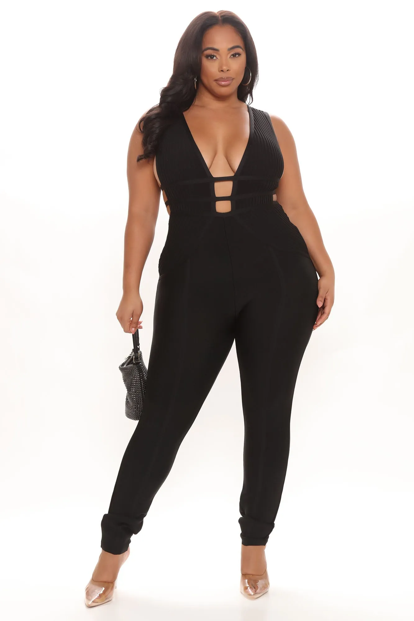 Baddie Bandage Jumpsuit - Black