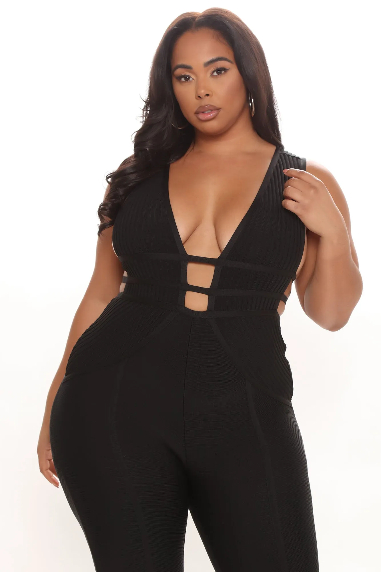 Baddie Bandage Jumpsuit - Black
