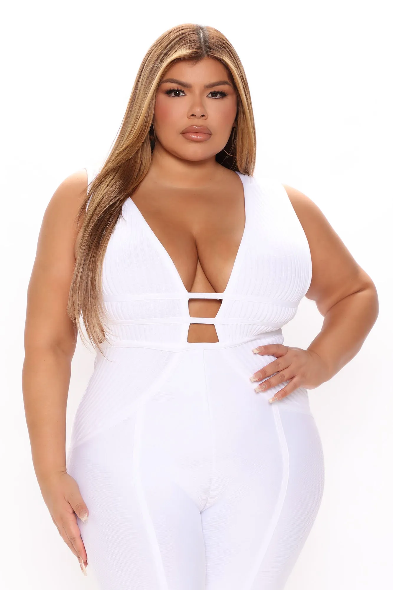 Baddie Bandage Jumpsuit - White