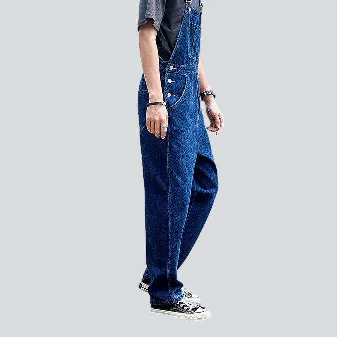 Baggy urban men denim jumpsuit