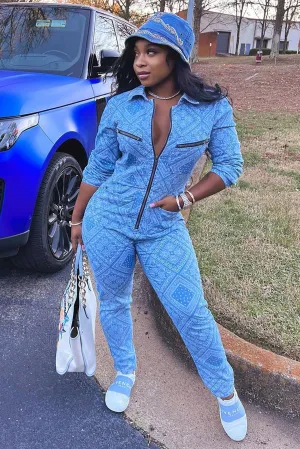 Bandana Babe Denim Jumpsuit - Blue Wash