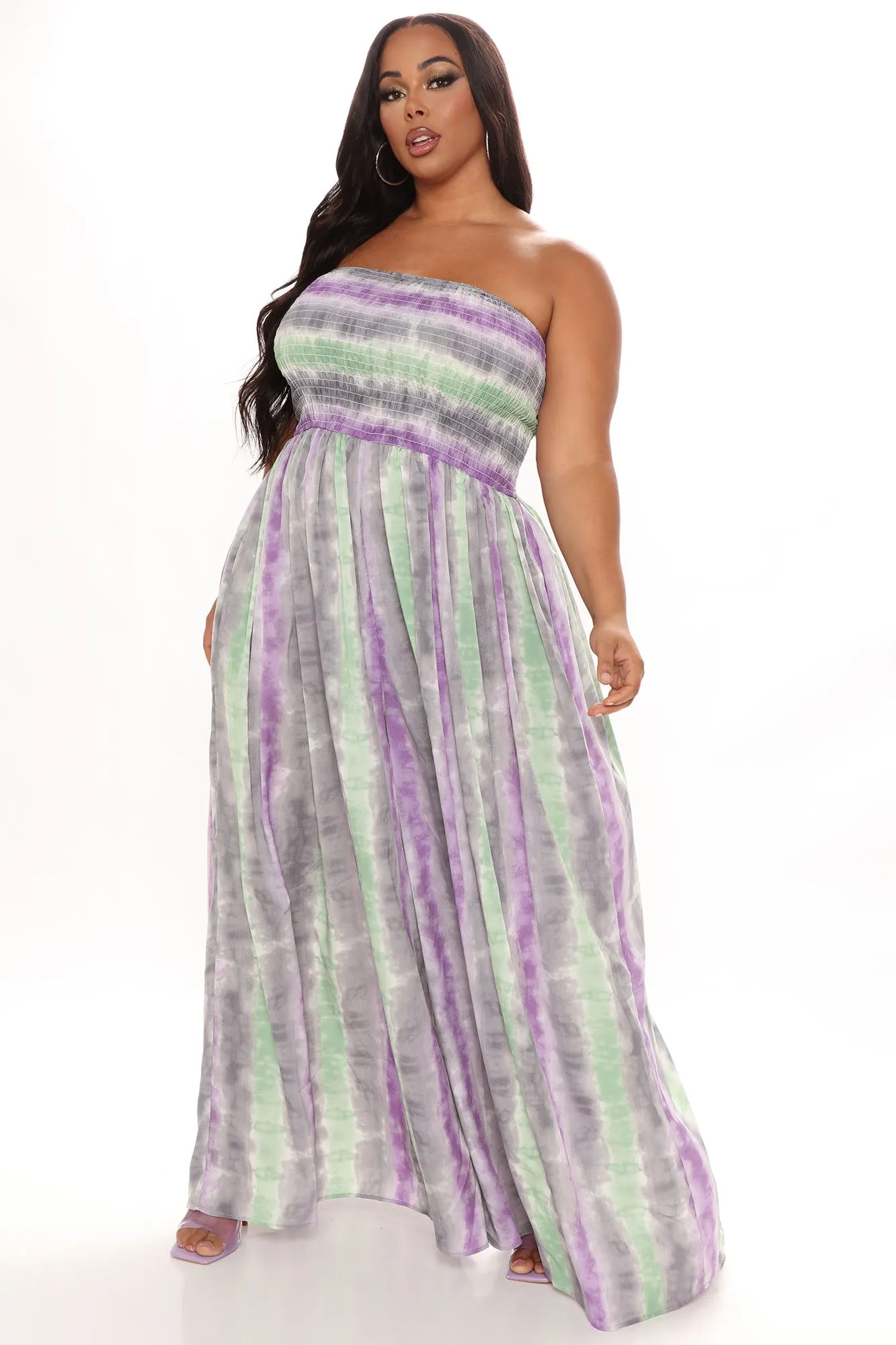 Beach Brunch Tie Dye Jumpsuit - Purple/combo