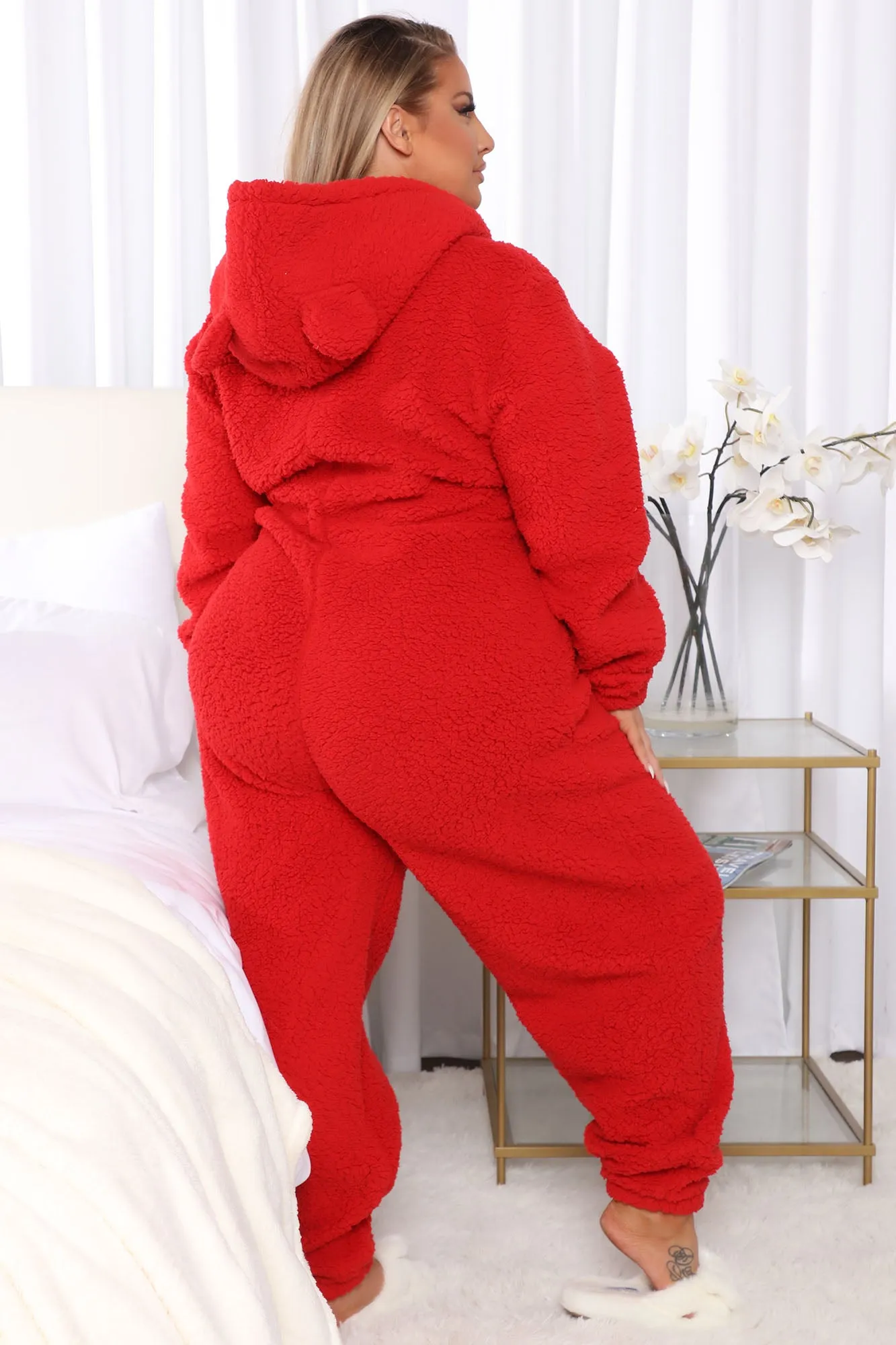 Bear Babe PJ Jumpsuit Onsie - Red