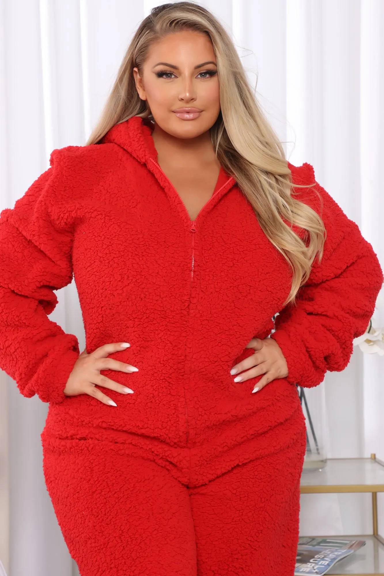 Bear Babe PJ Jumpsuit Onsie - Red