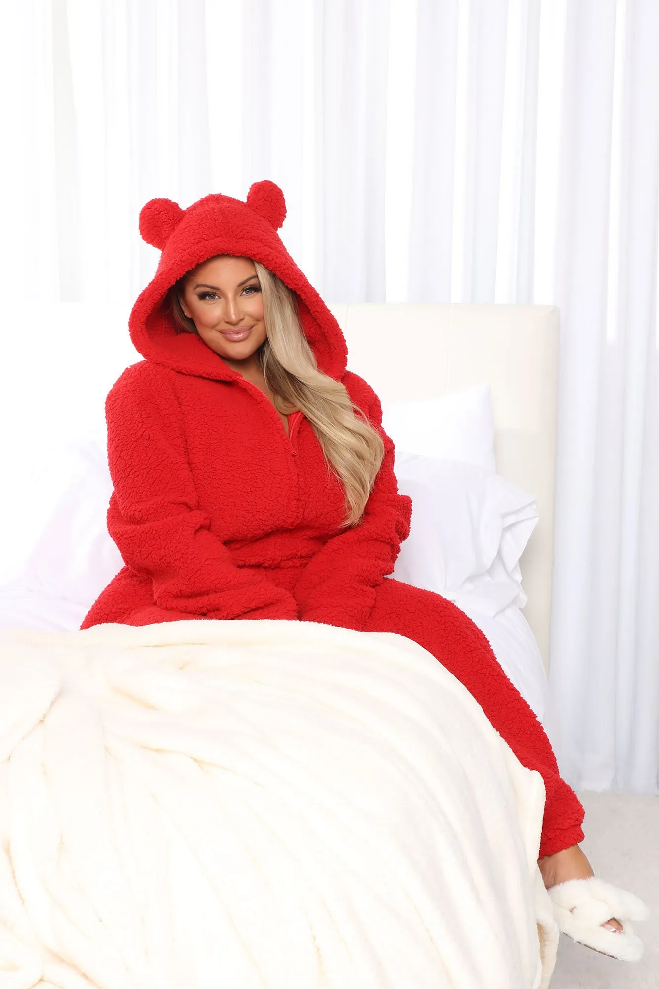 Bear Babe PJ Jumpsuit Onsie - Red