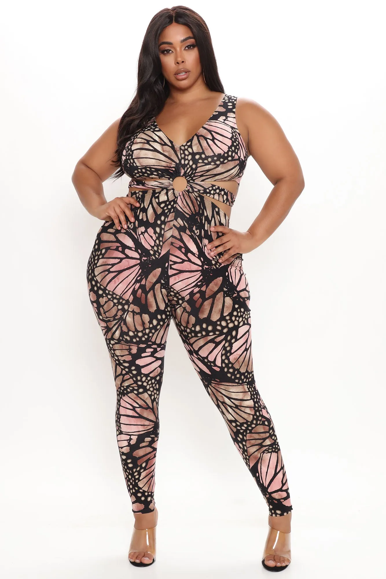 Beautiful Butterfly Jumpsuit - Black/Pink