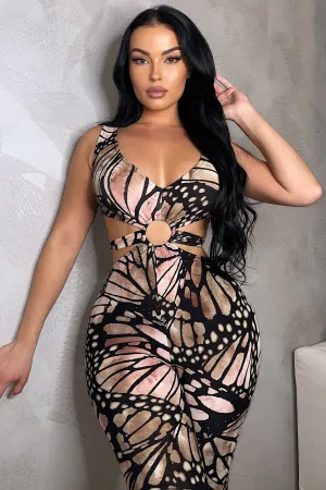 Beautiful Butterfly Jumpsuit - Black/Pink
