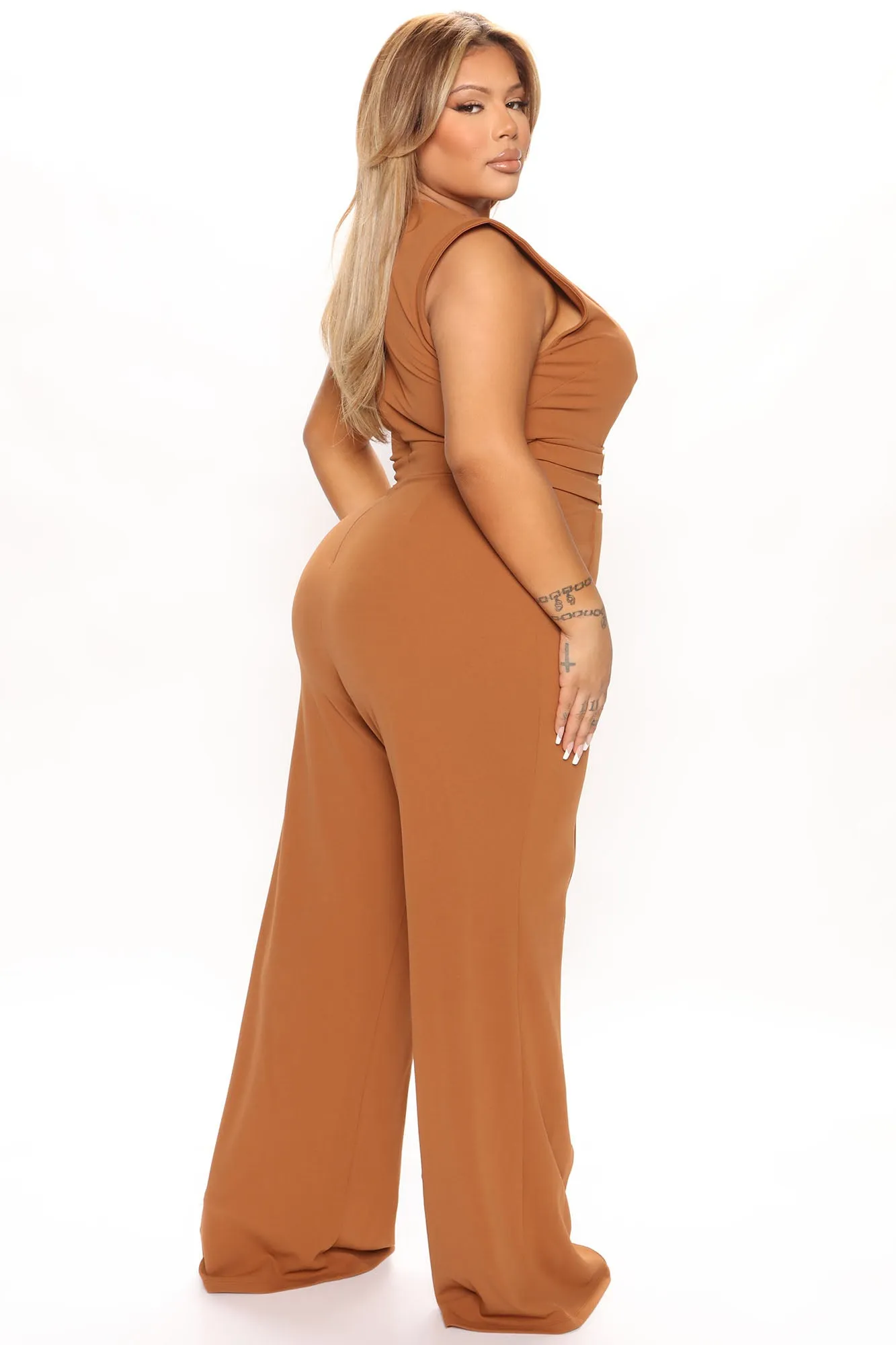 Bianca Chain Jumpsuit - Cognac