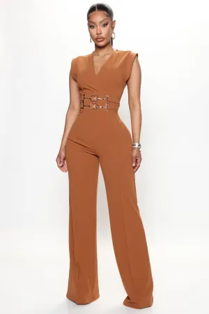 Bianca Chain Jumpsuit - Cognac