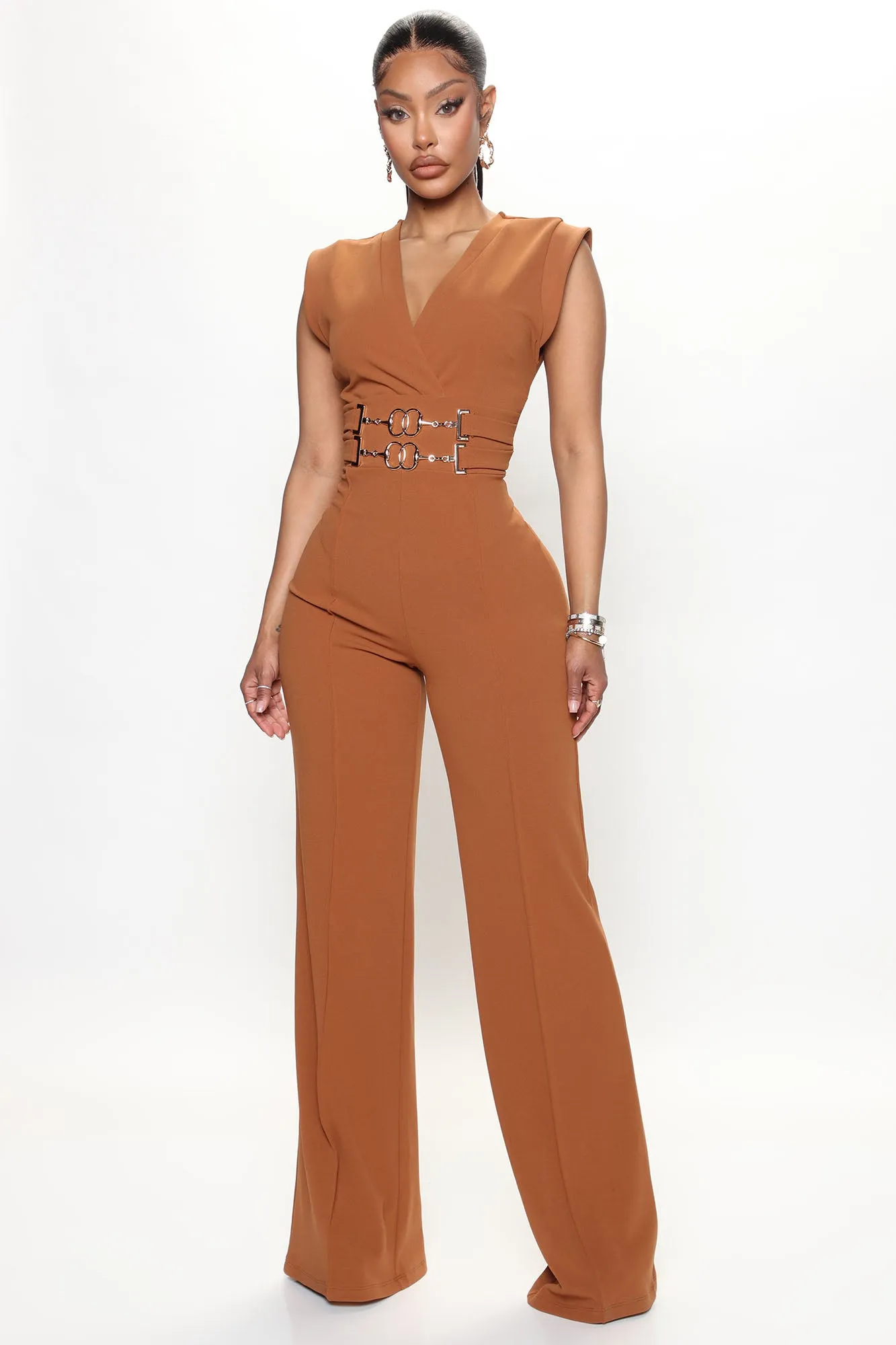 Bianca Chain Jumpsuit - Cognac