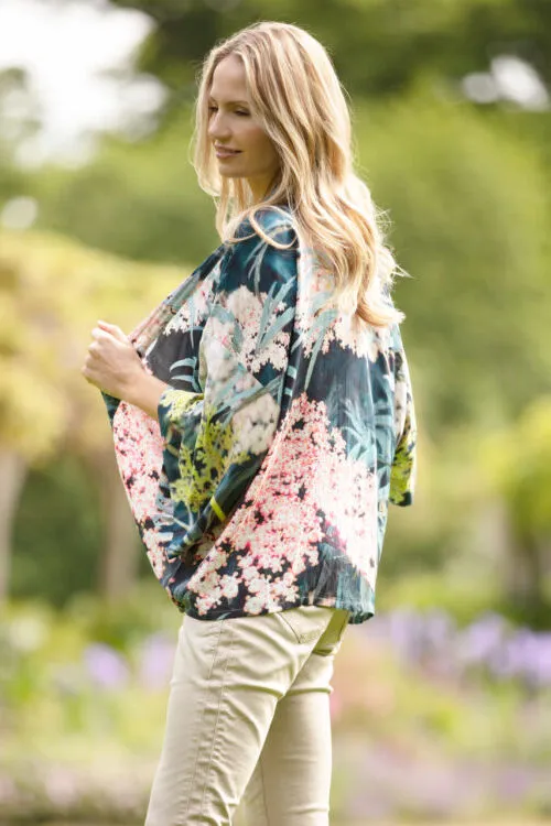 Black Lace Kimono Willow Green