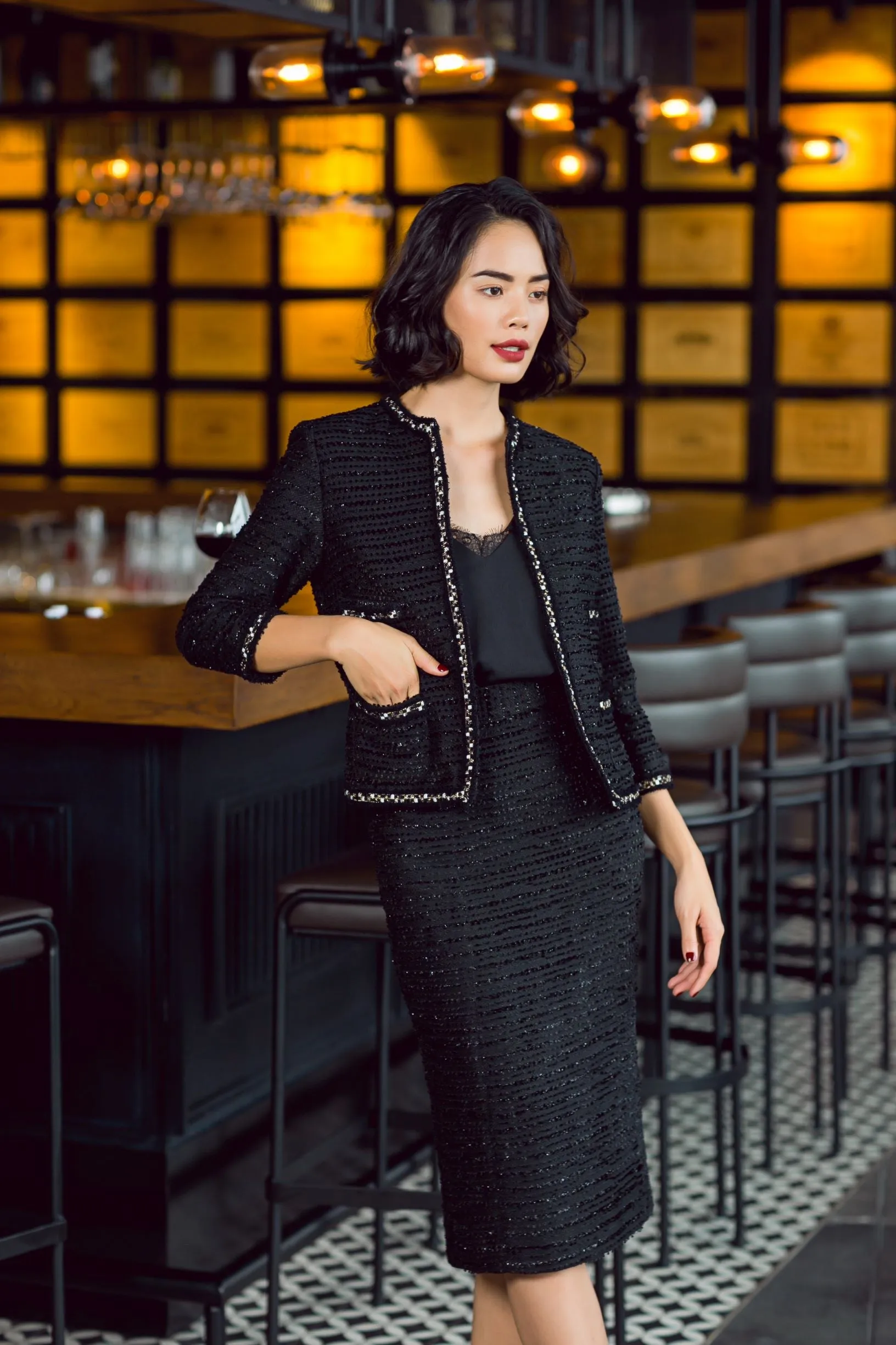 Black Tweed Skirt