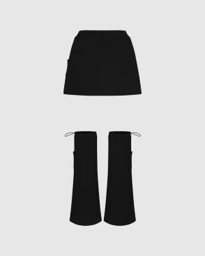 BLACK UNIFORM SWEATSKIRT & LEG WARMERS