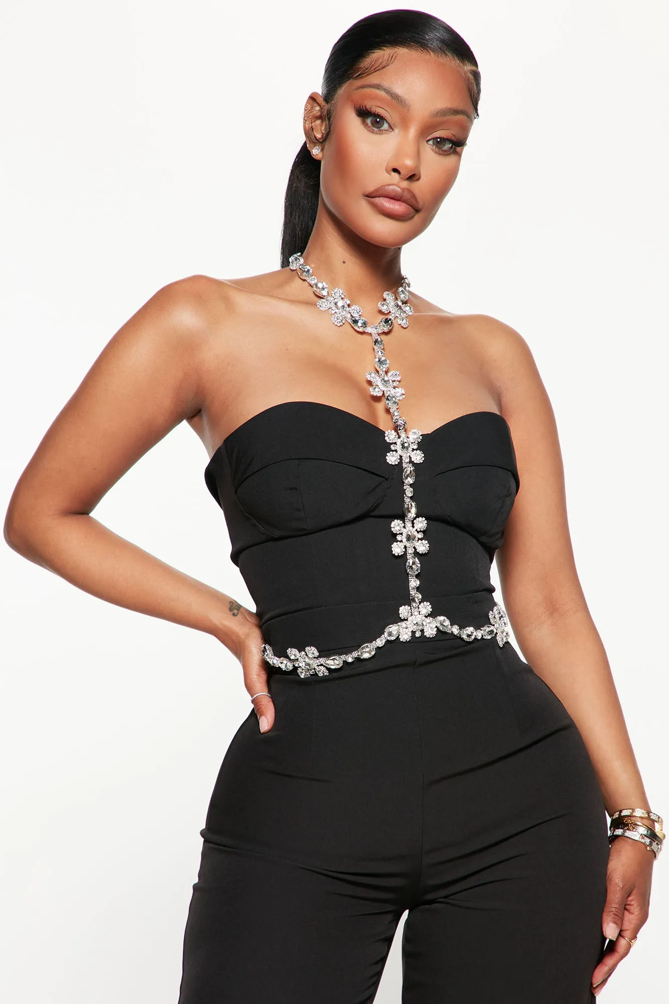 Blake Embellished Jumpsuit - Black