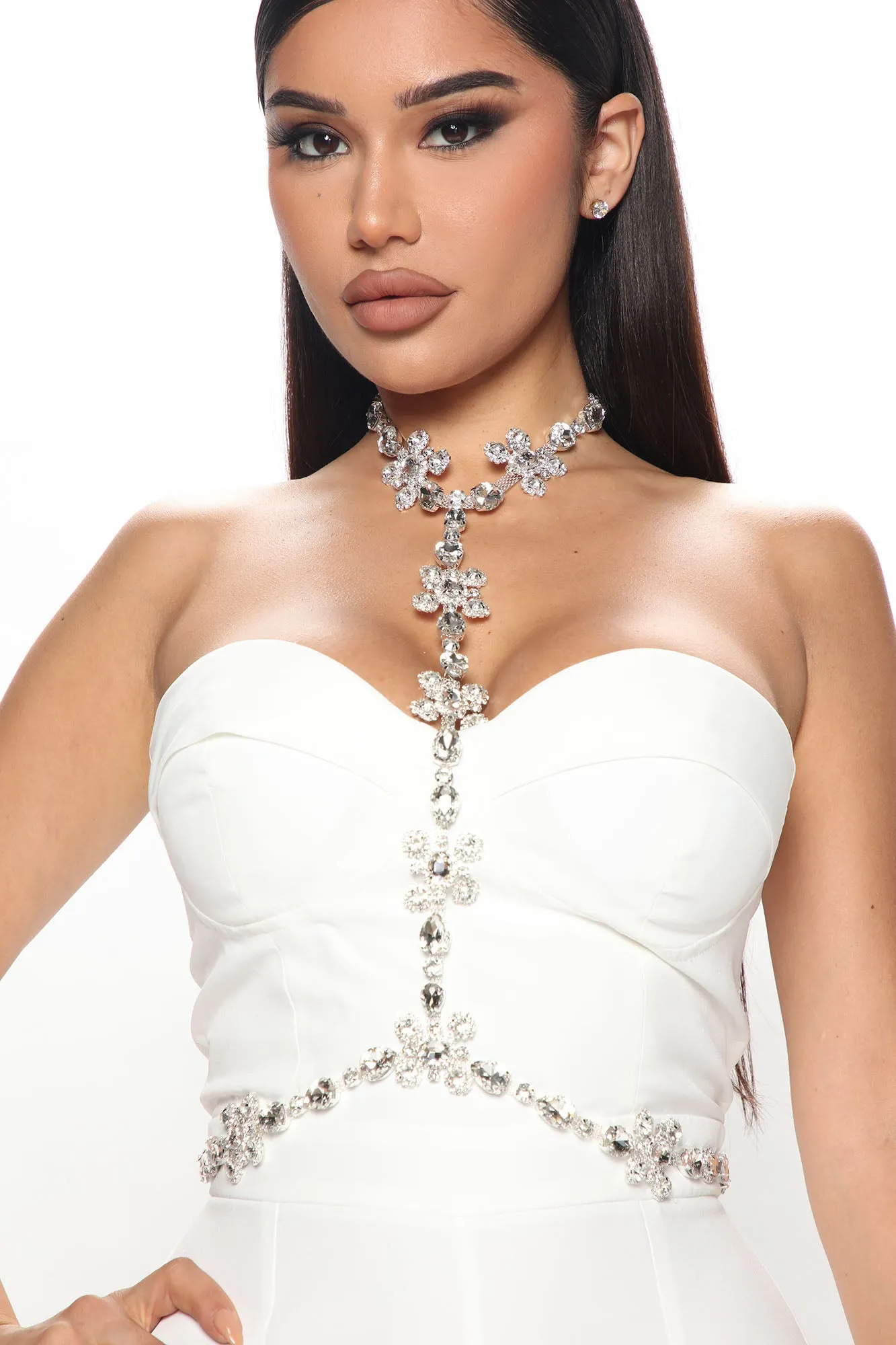 Blake Embellished Jumpsuit - White